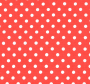 Crvena tkanina s bijelim točkama.