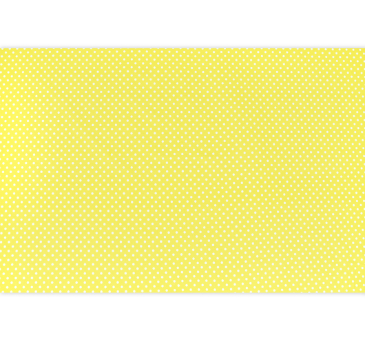 Žuta tkanina s bijelim točkicama.