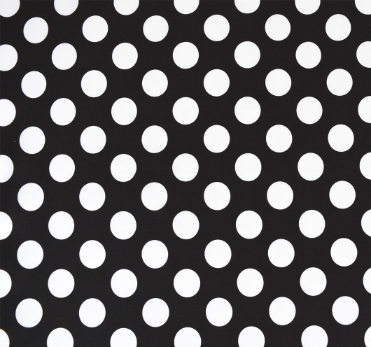 Crna tkanina s bijelim krugovima.